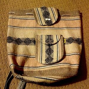Woven Tan and Black Women's Bag